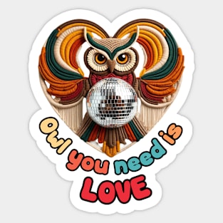 Owl You Need is Love Shirt, 1970s Shirt, 70s Groovy Tee, Disco Ball Shirt, Groovy Owl Shirt, Vintage 1970s, Retro Graphic Shirt, Hippie Mom Sticker